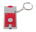 porte cles del shopping personnalise argente  rouge